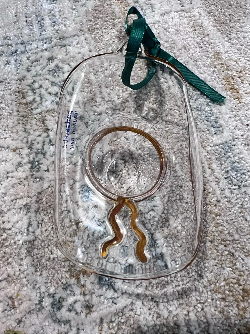 Parise Vetro handblown Clear Glass cowboy hat made in Italy ornament z99